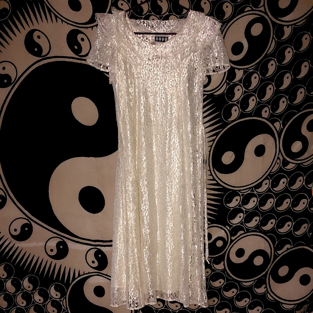 Vintage white lace babydoll dress